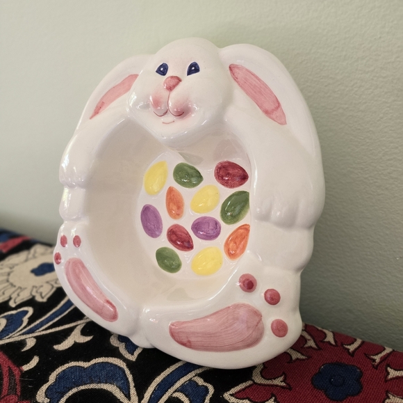 Vintage Easter bunny candy dish bowl - Picture 2 of 7